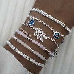 PU 265 - Pulsera soga(ACERO BLANCO) - tienda online