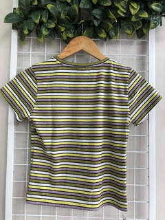 REMERA COMPLOT CROP RAYAS T.M (E10561) en internet