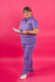 uniforme medico violeta elastizado