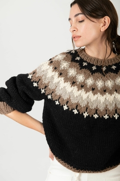 sweater Bayo negro lana merino y llama - PRE ORDER- Entregas durante JUNIO