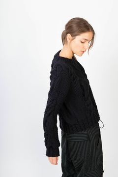 sweater Gloster negro lana merino - tienda online