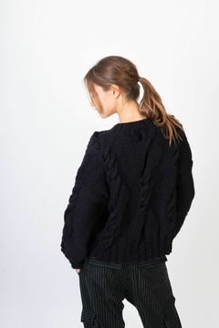 sweater Gloster negro lana merino - timossitejidos