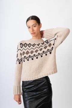 sweater Oxford avena LANA MERINO - PRE ORDER, entregas durante MAYO - timossitejidos