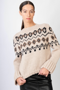 sweater Oxford avena LANA MERINO - PRE ORDER, entregas durante MAYO