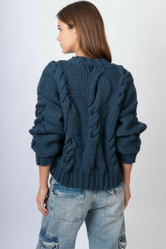 Sweater Gloster azul lana merino en internet