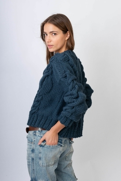 Sweater Gloster azul lana merino - comprar online