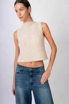 Chaleco York avena lana merino - comprar online