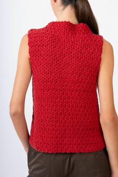 Chaleco York rojo lana merino - comprar online
