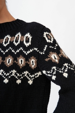 Sweater Oxford negro lana merino- PRE ORDER. Entregas durante MAYO en internet