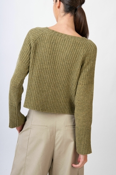 Sweater Wells verde LANA MERINO en internet