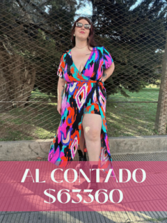 VESTIDO TULUM - HOJAS FUCSIA -