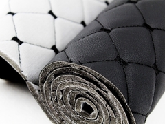 Courvin bordado Mosaico Diamante automotivo, sofás, cabeceira - Preto com costura preta - comprar online