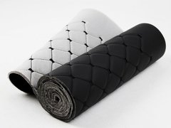 Courvin bordado Mosaico Diamante automotivo, sofás, cabeceira - Preto com costura preta