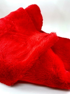 tecido Pelúcia fofinha e macia pelo medio - Vermelho 0,50x1,60cm - loja online