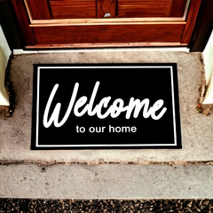 Tapete capacho para porta - Welcome to our home