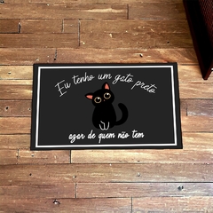 Tapete capacho para porta - Tenho um gato preto - comprar online