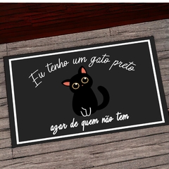 Tapete capacho para porta - Tenho um gato preto na internet