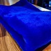 tecido Pelúcia fofinha e macia pelo medio - Azul Bic 0,50x1,60cm