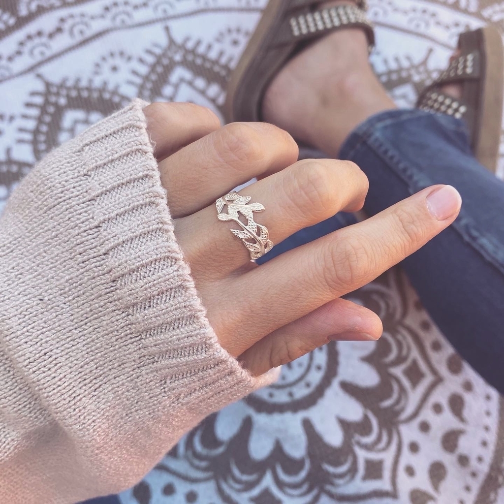 Anillo Hoja Pretty Plata 925 E3