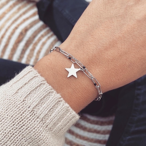 Pulsera Doble Links Estrella - Acero quirúrgico G1 - comprar online