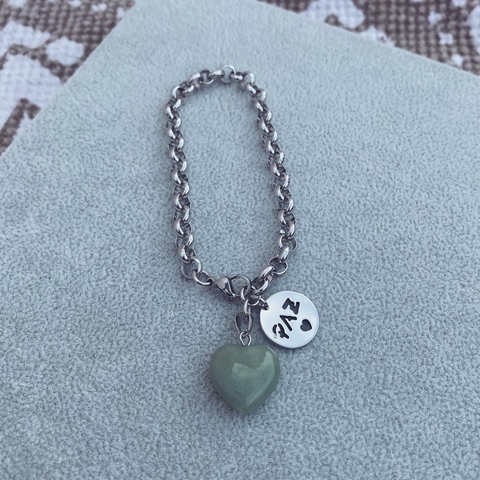 Pulsera Paz Cuarzo verde - Acero quirúrgico W14.C - comprar online