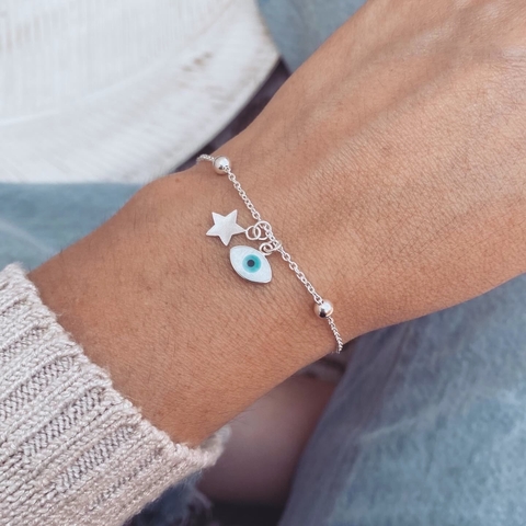 Pulsera Ojito Nac + Estrella - Plata 925 W4.B - comprar online