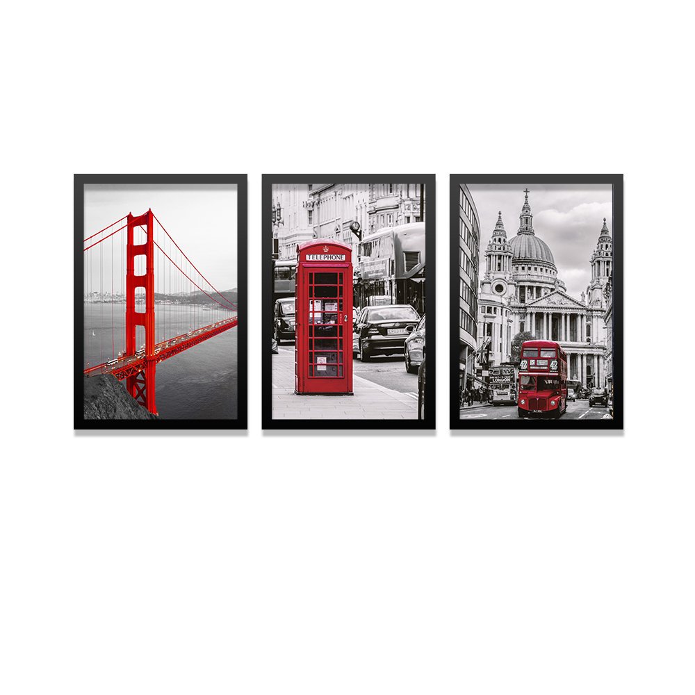 Quadro Decorativo Kit 2 Peças Banco Vermelho e Telefone - Rei dos Quadros -  New Rei dos Quadros