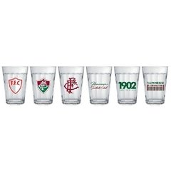 Kit com 6 Copos Americanos do Fluminense 190ml - Allmix