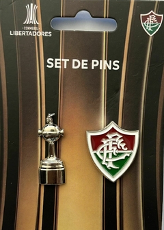 Set de 2 Pins Fluminense Taça Libertadores + Escudo em Metal