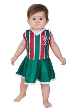 Vestido Polo Fluminense Tricolor Bebê - Torcida Baby