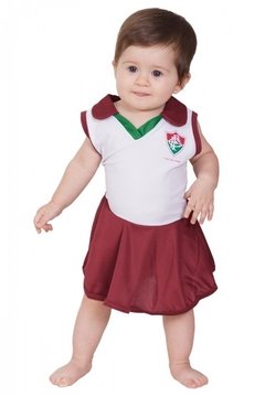 Vestido Polo Fluminense Branco Bebê - Torcida Baby