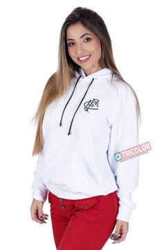 Moletom Fluminense Feminino Ffc Branco Com Capuz - Hat Trick - comprar online