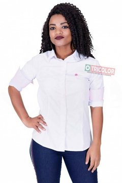 Camisa Social Fluminense Feminina Branca/Rosa Ffc - Hat Trick - Camisas do Fluminense a partir de R$ 49,90 !  