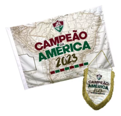 Kit Bandeira e Flâmula Fluminense Campeão da América 2023