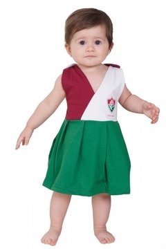 Vestido Tricolor em V Meia Malha Fluminense Bebê
