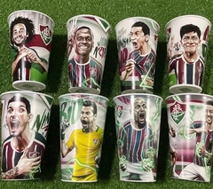 Kit com 8 Copos do Fluminense Coleção Ídolos Oficial - Plástico 550ml