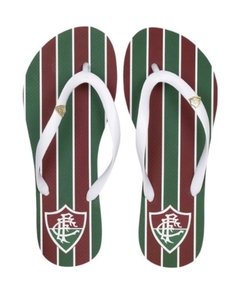 Sandália Fluminense Tricolor com Tiras Branca Feminina - Neorubber