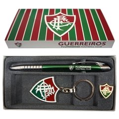 Kit Fluminense Caneta/chaveiro/boton Com Estojo - Oficial
