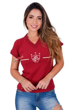 Camisa Fluminense Feminina 2012 Grená com Dourado - Liga Retrô