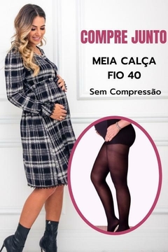 Vestido Gestante e Amamentação - Mary Xadrez na internet