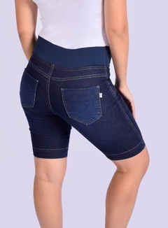 Bermuda Gestante Jeans com Lycra AZ Escuro - comprar online