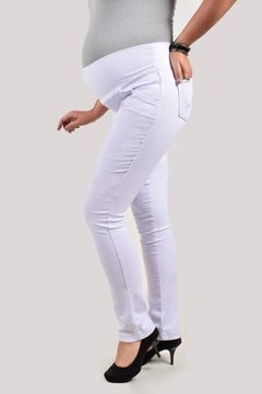 Calça Gestante Branca Jeans com Elastano - comprar online