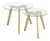 Mesa Ratona Vidrio Nordica Base Madera Duo Spider Pouli