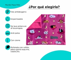 Funda M antidesgarro para colchoneta perritos durmiendo fucsia en internet