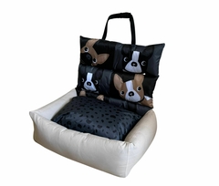 CAMA AUTO BULLDOG FRANCES base beige - tienda online