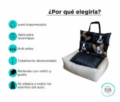 CAMA AUTO BULLDOG FRANCES base beige - Mundo Pepa Pets