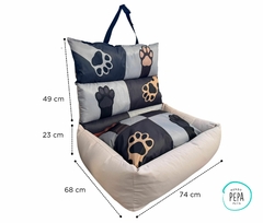 CAMA AUTO PATITAS GRIS base beige - comprar online