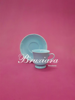 Xícara c/Pires Cottage Azul - Germer - Bruxiara Porcelanas
