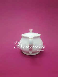 Bule pitão Rosa c/Ouro - Bruxiara Porcelanas