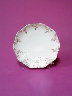 Prato c/arabesco em Ouro Ivory - Bruxiara Porcelanas